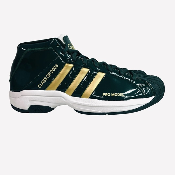 Adidas Pro Model 2G SVSM Low Cut Basketball Shoes Green/Gold FW3664 - Picture 2 of 11